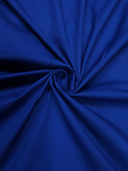 Electric Blue Cotton Poplin Lycra Fabric -44" width