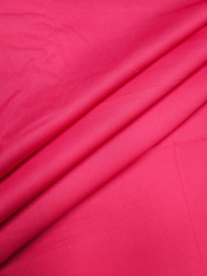Fucshia Pink Cotton Poplin Lycra Fabric | 56 Inch Width