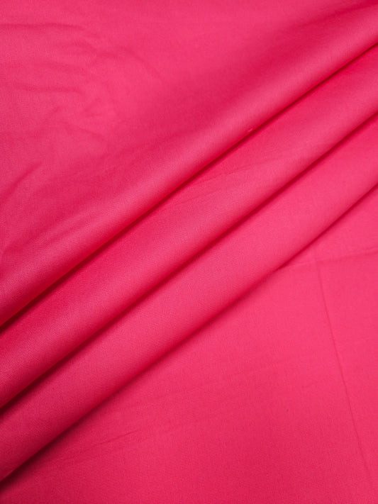 Fucshia Pink Cotton Poplin Lycra Fabric | 56 Inch Width