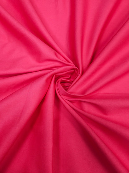 Fucshia Pink Cotton Poplin Lycra Fabric | 56 Inch Width