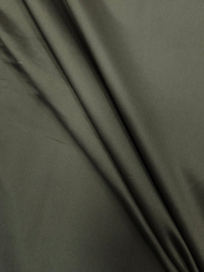 Dark Olive Green Colour Cotton Poplin Lycra Fabric | 56 Inch Width