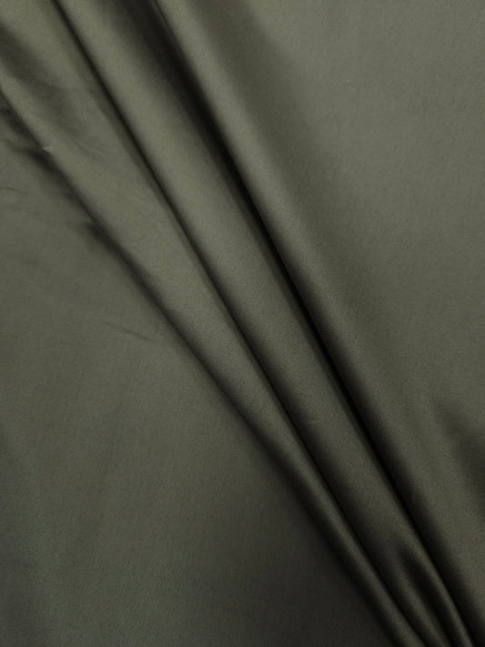 Dark Olive Green Colour Cotton Poplin Lycra Fabric | 56 Inch Width