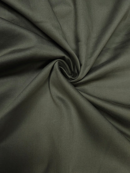 Dark Olive Green Colour Cotton Poplin Lycra Fabric | 56 Inch Width