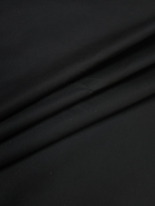Black Colour Cotton Poplin Lycra Fabric | 56 Inch Width