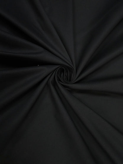Black Colour Cotton Poplin Lycra Fabric | 56 Inch Width