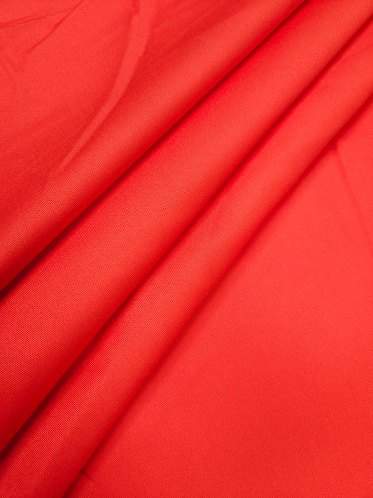 Orange Cotton Poplin Lycra Fabric | 56 Inch Width