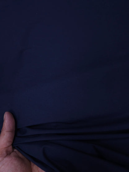 Navy Blue Colour Cotton Poplin Lycra Fabric | 56 Inch Width
