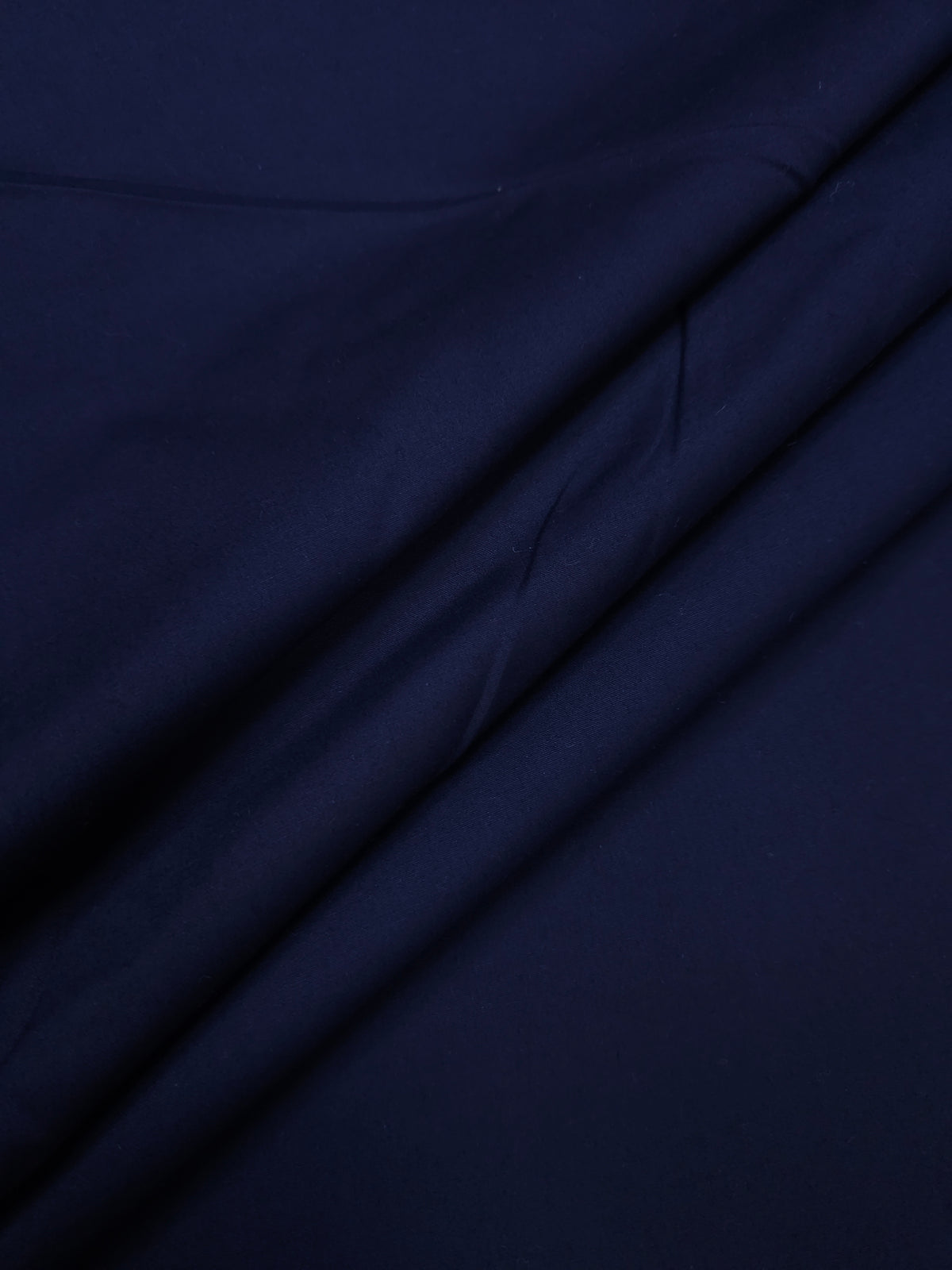 Navy Blue Colour Cotton Poplin Lycra Fabric | 56 Inch Width
