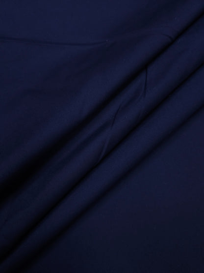 Navy Blue Colour Cotton Poplin Lycra Fabric | 56 Inch Width