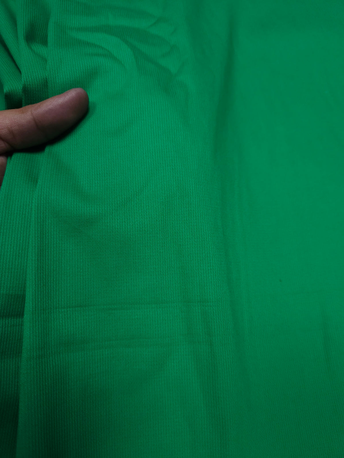 Deep Green Colour Cotton Poplin Lycra Fabric | 56 Inch Width