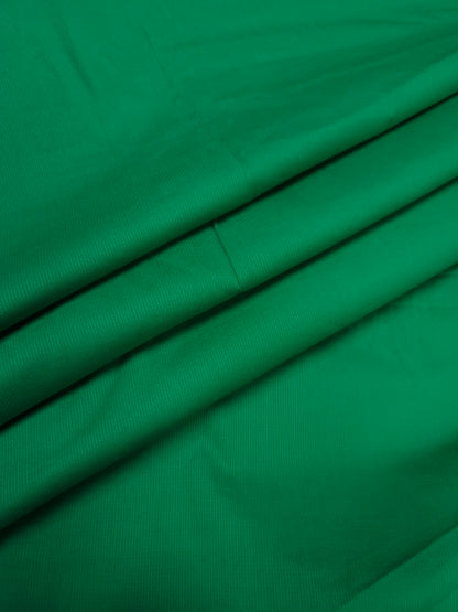 Deep Green Colour Cotton Poplin Lycra Fabric | 56 Inch Width