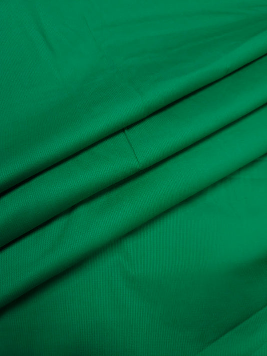 Deep Green Colour Cotton Poplin Lycra Fabric | 56 Inch Width