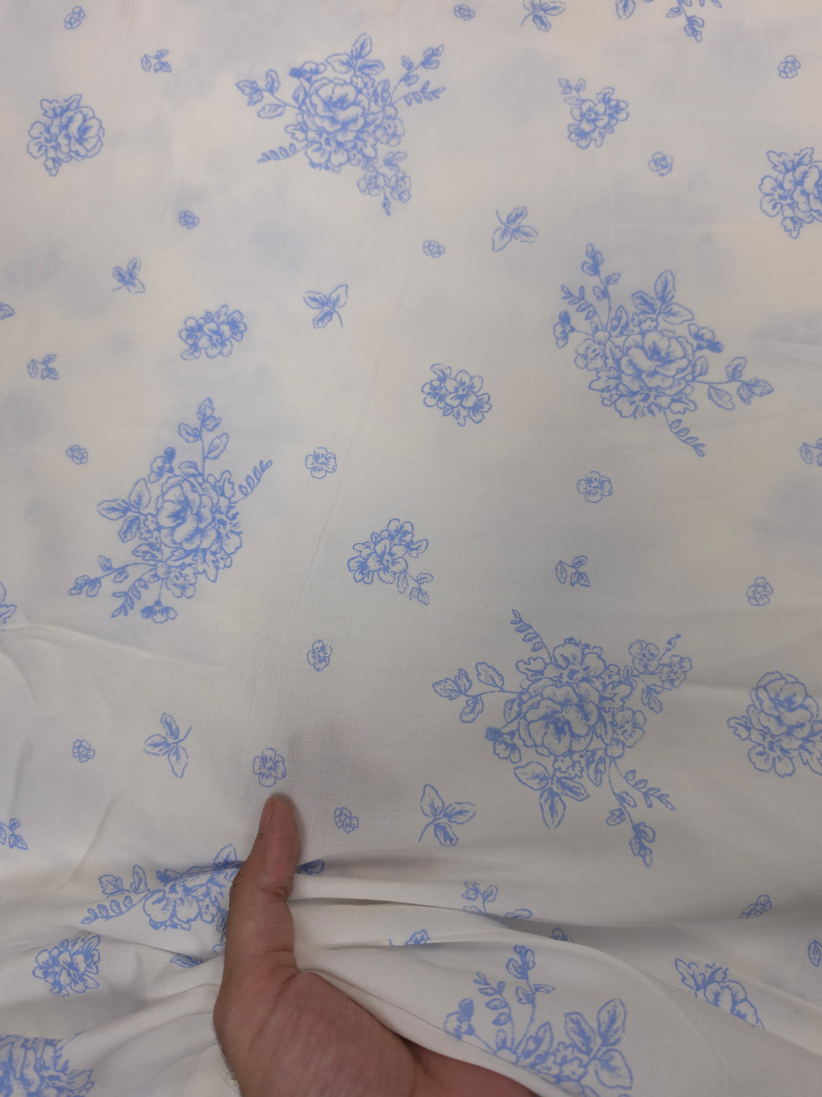 Sky Blue Floral Modal Rayon Fabric – 60 Inch Width
