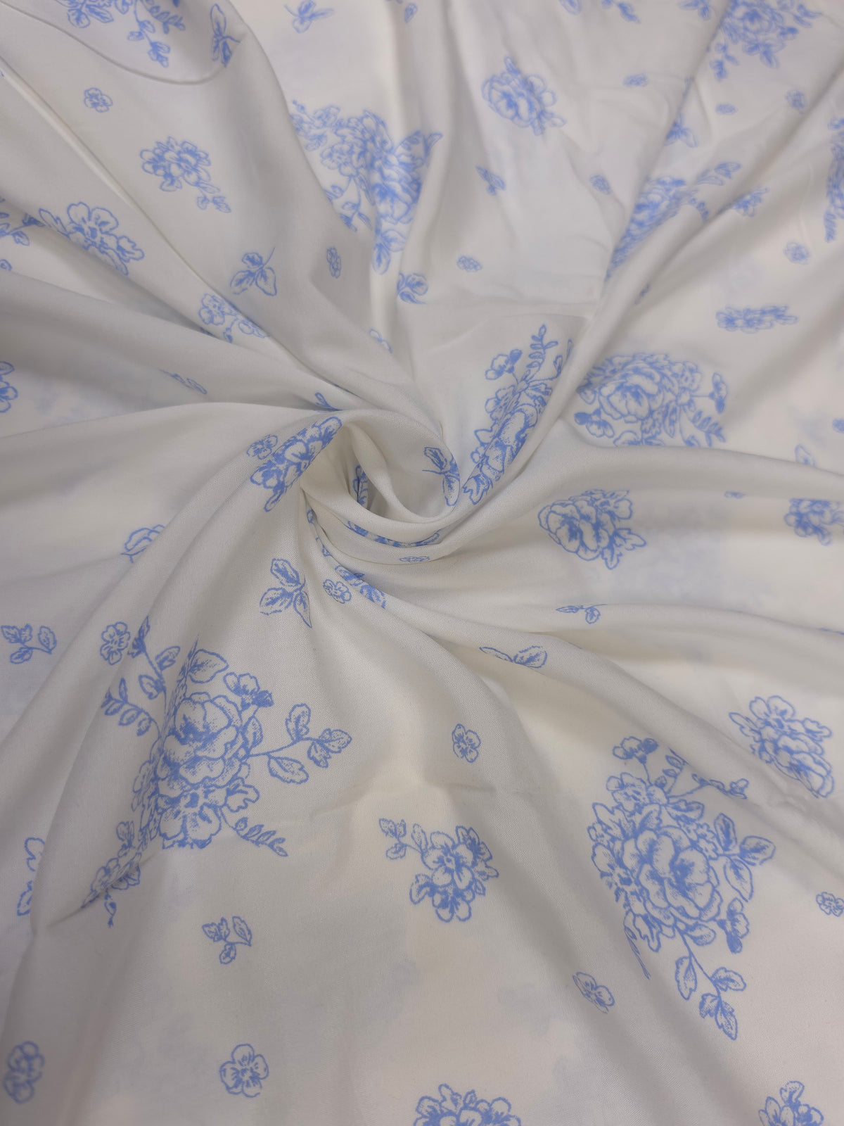 Sky Blue Floral Modal Rayon Fabric – 60 Inch Width