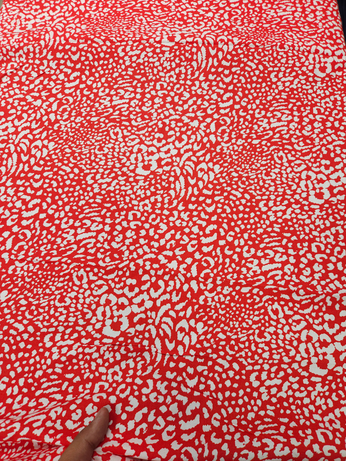 Red Wild Animal Print Rayon