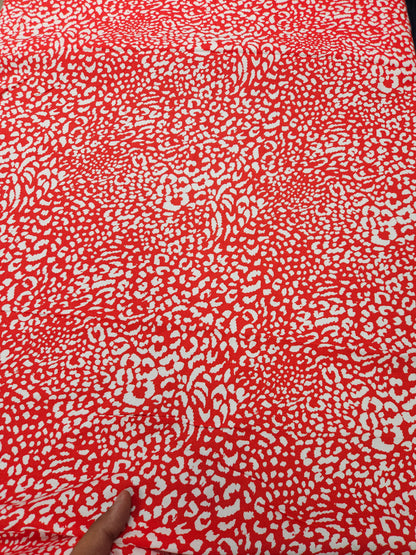 Red Wild Animal Print Rayon