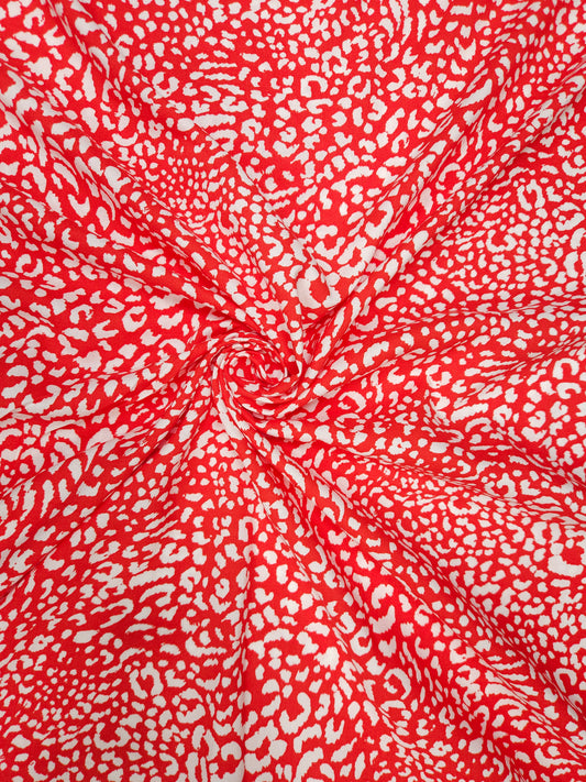 Red Wild Animal Print Rayon