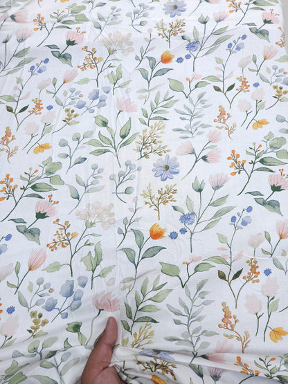 Pastel Floral Printed Modal Rayon Fabric – 60 Inch Width