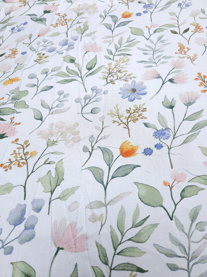 Pastel Floral Printed Modal Rayon Fabric – 60 Inch Width