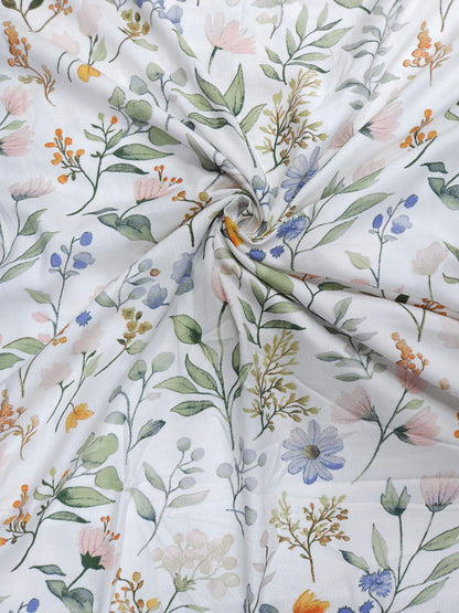 Pastel Floral Printed Modal Rayon Fabric – 60 Inch Width