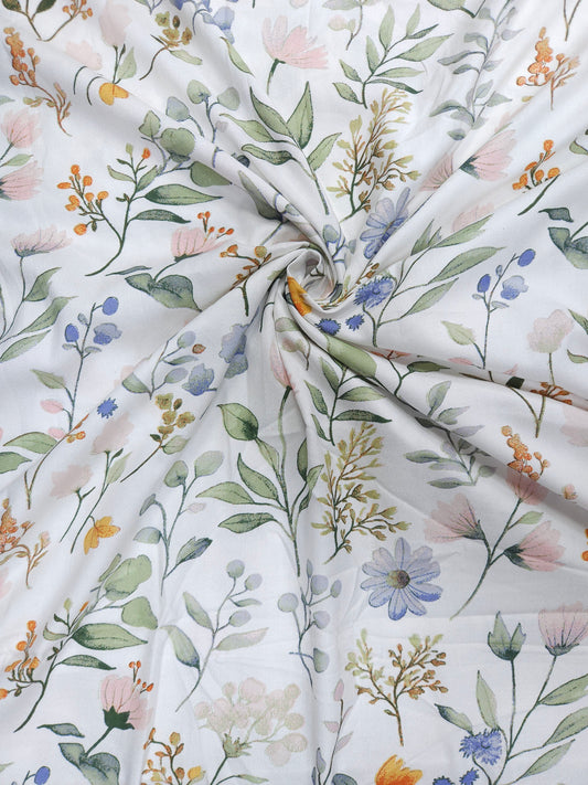 Pastel Floral Printed Modal Rayon Fabric – 60 Inch Width