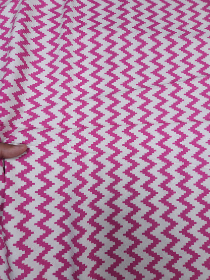 Premium Zig Zag Modal Rayon Satin Fabric 60 Inch Width