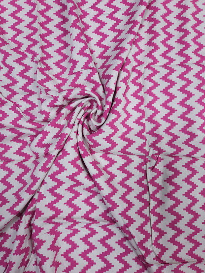 Premium Zig Zag Modal Rayon Satin Fabric 60 Inch Width