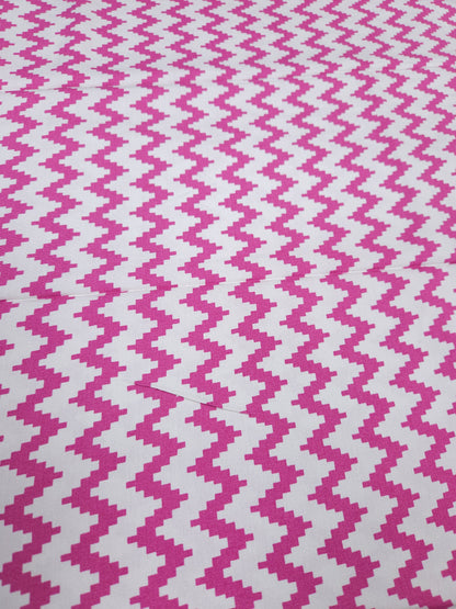 Premium Zig Zag Modal Rayon Satin Fabric 60 Inch Width