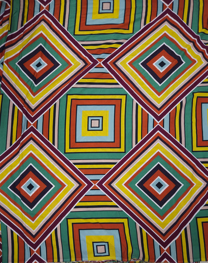 Japanese Crepe Geometric Diamond Print Fabric – 60 Inch Width
