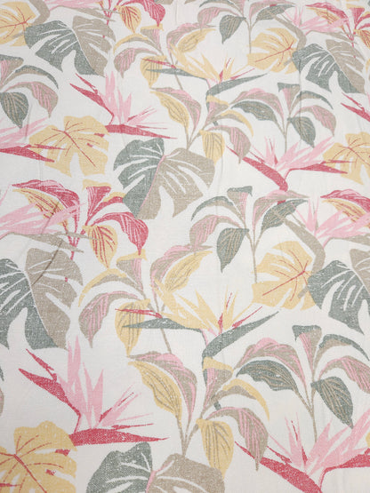 Rayon Twill Tropical Botanical Print Fabric – 60 Inch Width