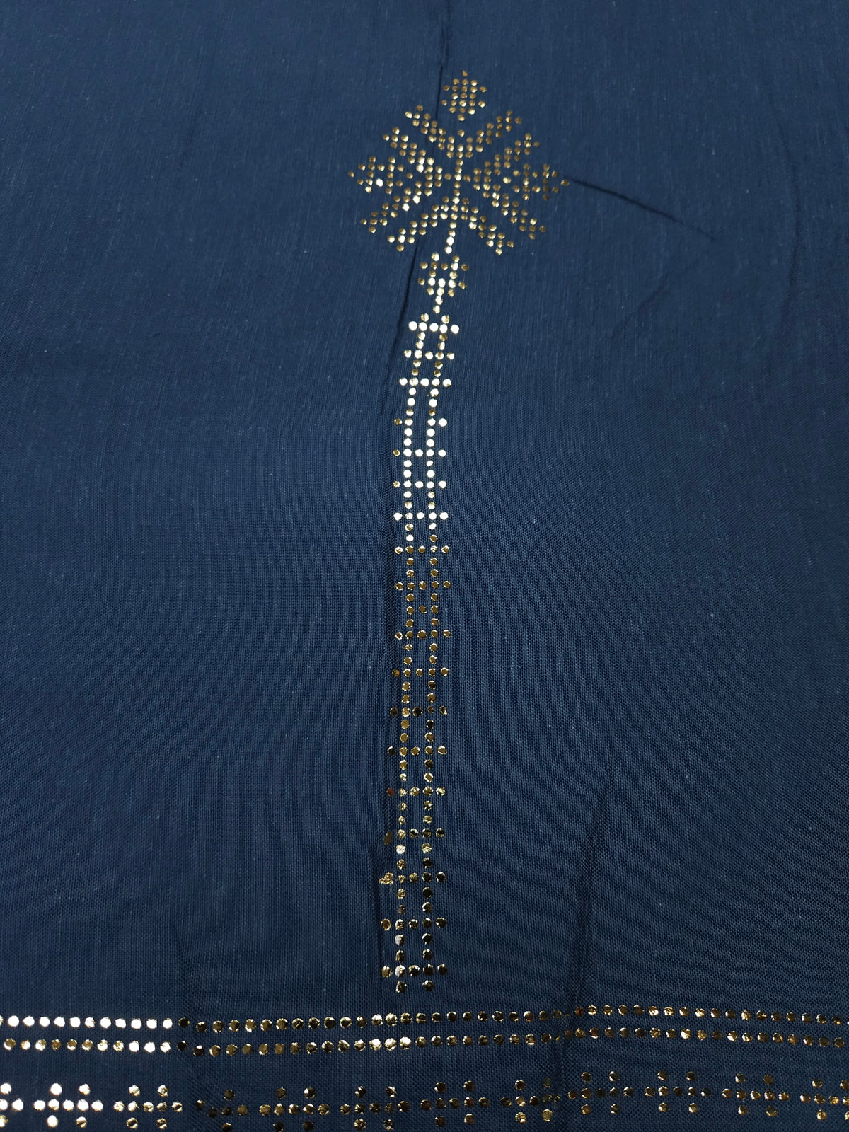 Navy Blue Rayon Embroidered Fabric – 60 Inch Width
