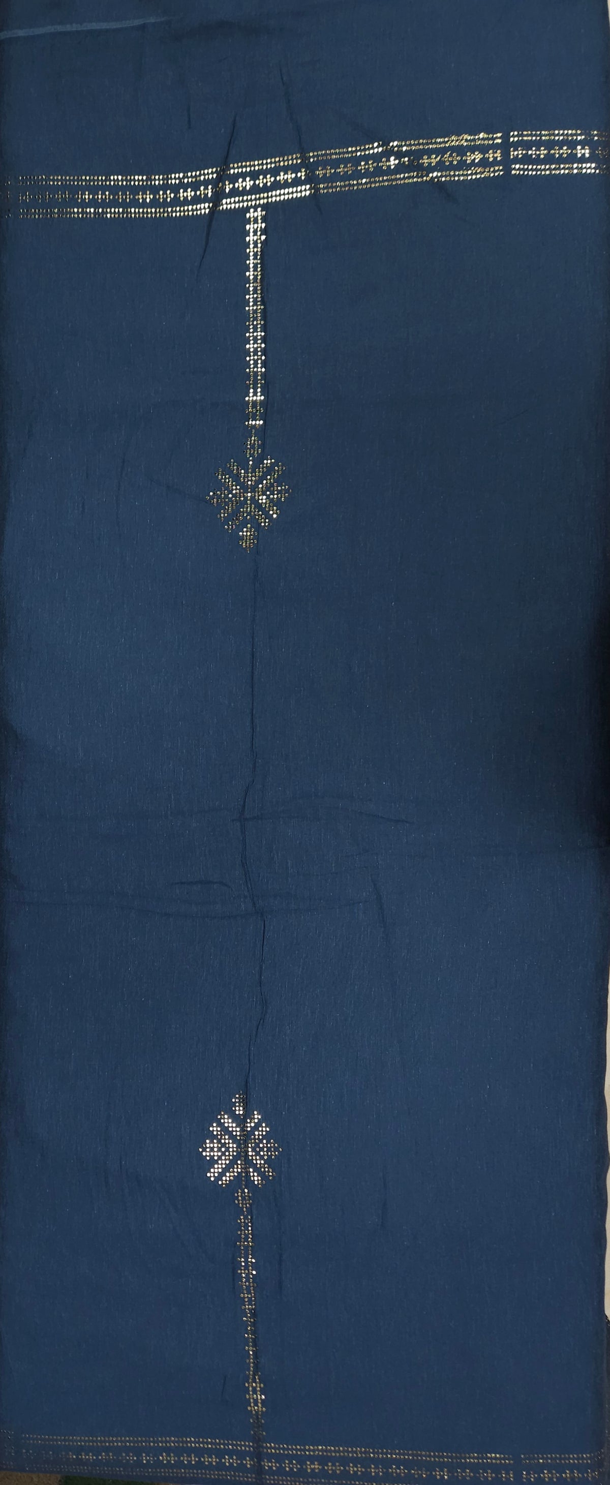 Navy Blue Rayon Embroidered Fabric – 60 Inch Width
