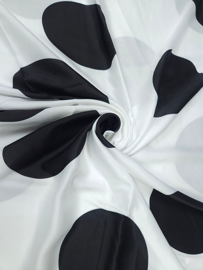 Black & White Armani Satin Farshi Salwar Suit Set with Digital Print Poly Georgette Dupatta