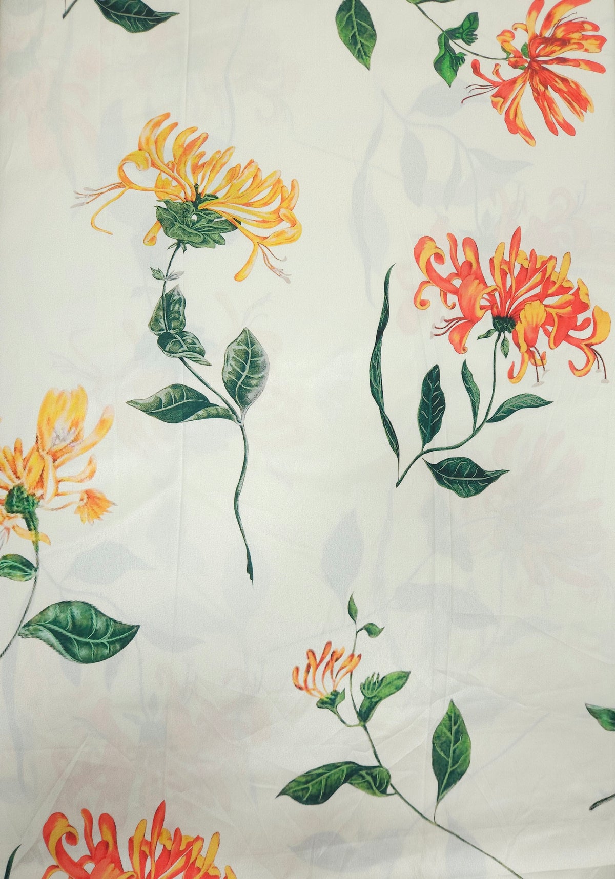 Sunset Bloom Armani Satin Fabric