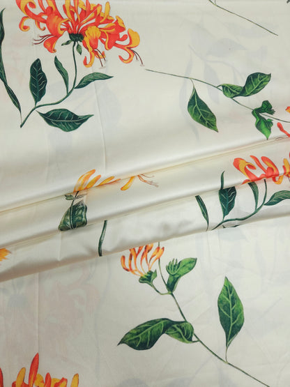 Sunset Bloom Armani Satin Fabric
