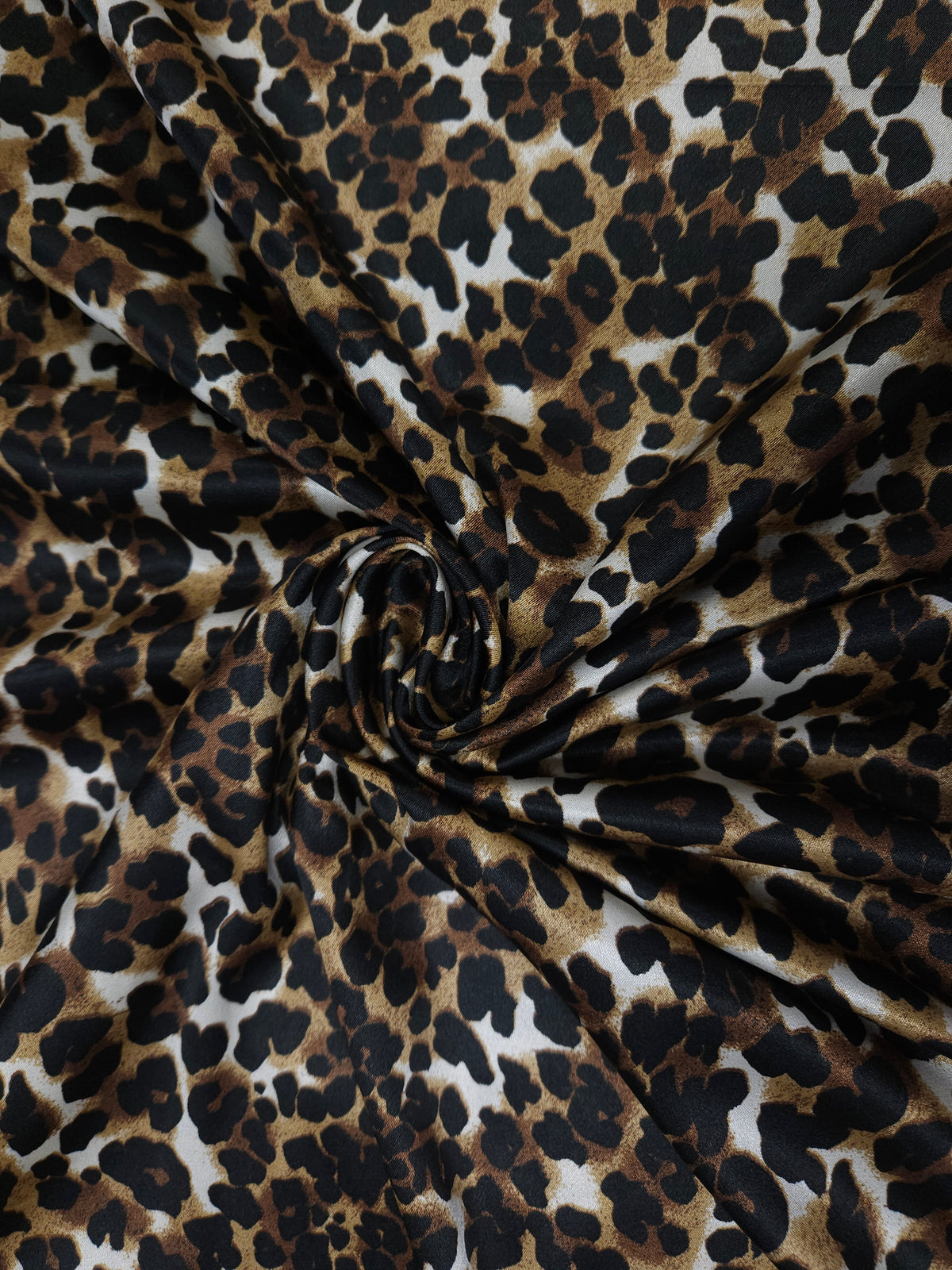 Wild Leopard Lycra Satin Fabric