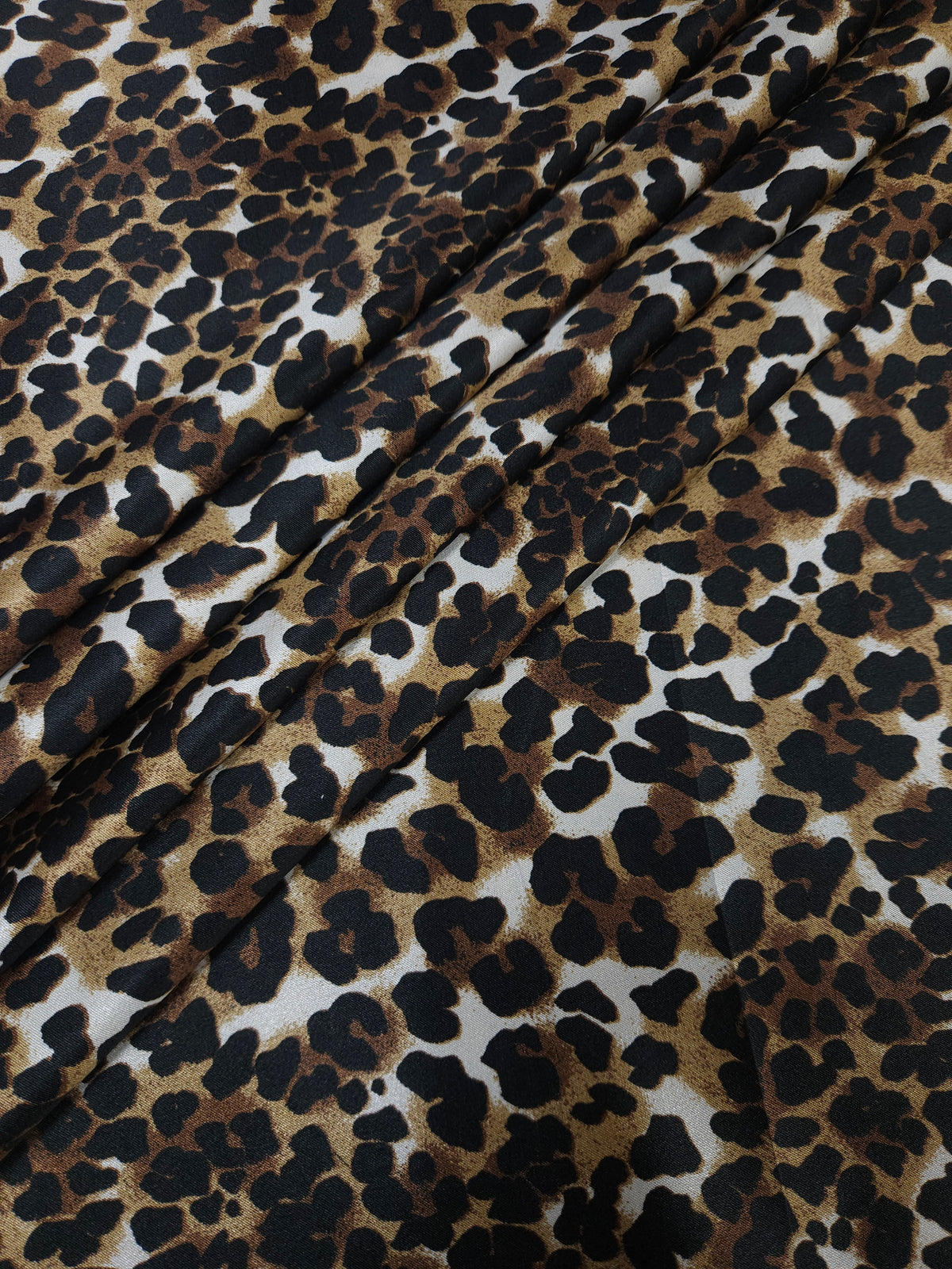 Wild Leopard Lycra Satin Fabric