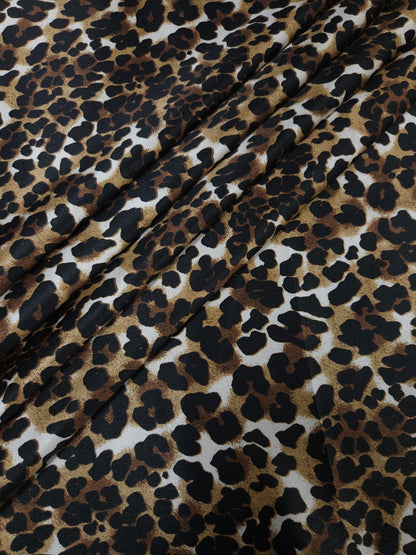 Wild Leopard Lycra Satin Fabric