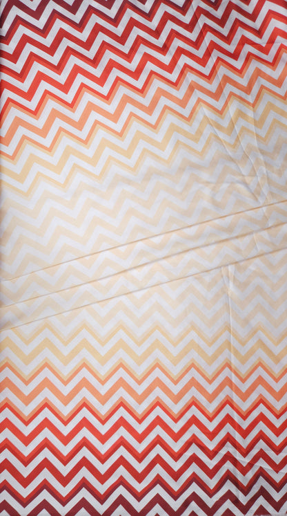 Zig-Zag Printed Armani Satin Fabric