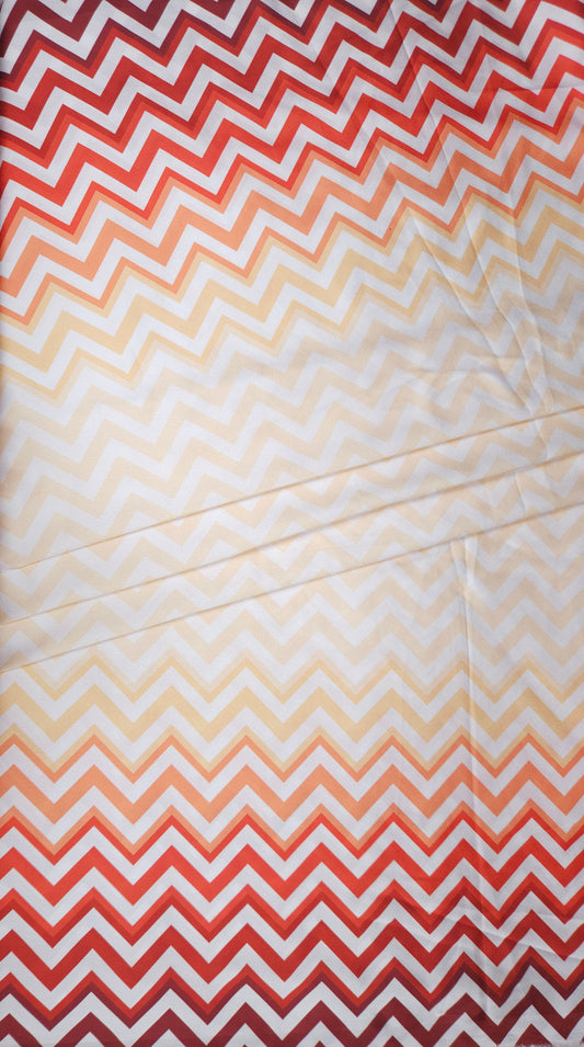 Zig-Zag Printed Armani Satin Fabric