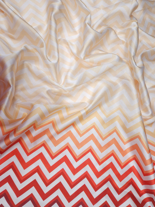 Zig-Zag Printed Armani Satin Fabric