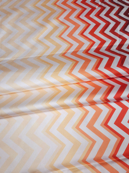 Zig-Zag Printed Armani Satin Fabric