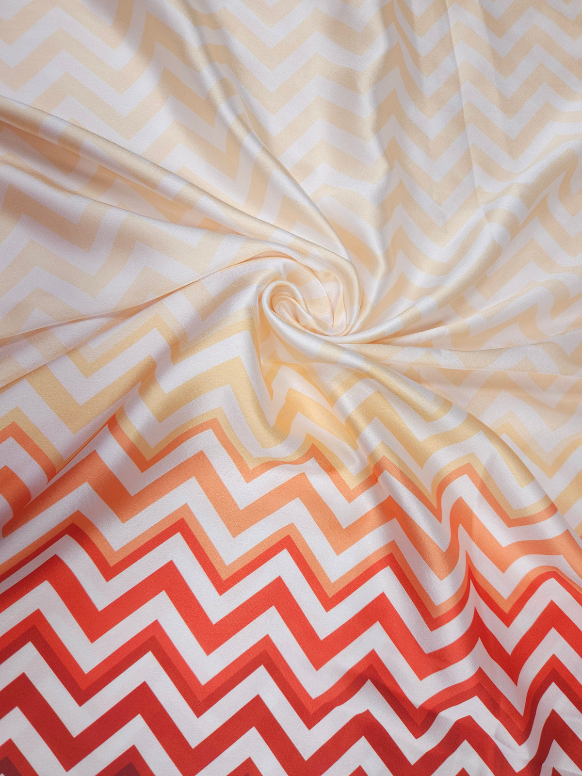 Zig-Zag Printed Armani Satin Fabric