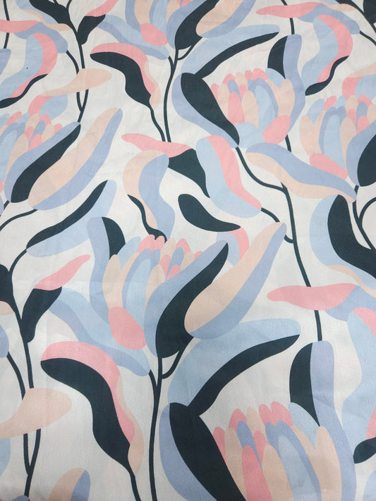 Pastel Bloom Armani Satin Fabric