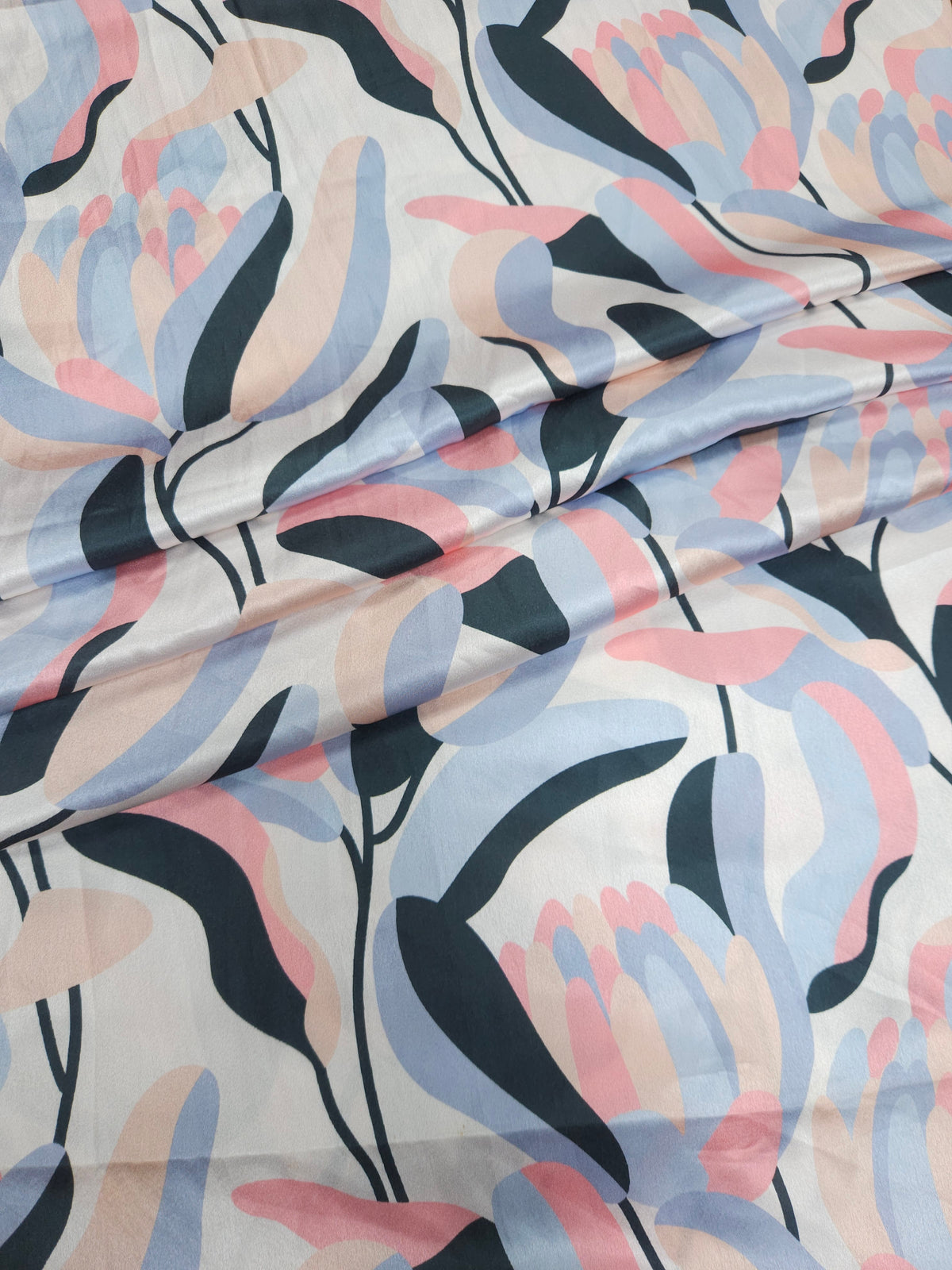 Pastel Bloom Armani Satin Fabric
