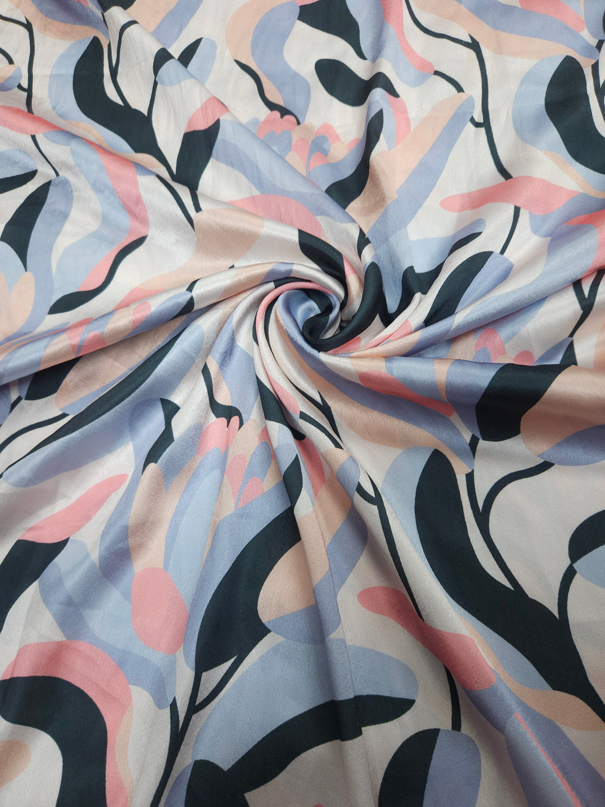 Pastel Bloom Armani Satin Fabric