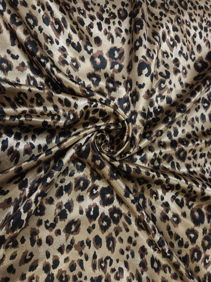 Leopard Print Armani Satin Fabric
