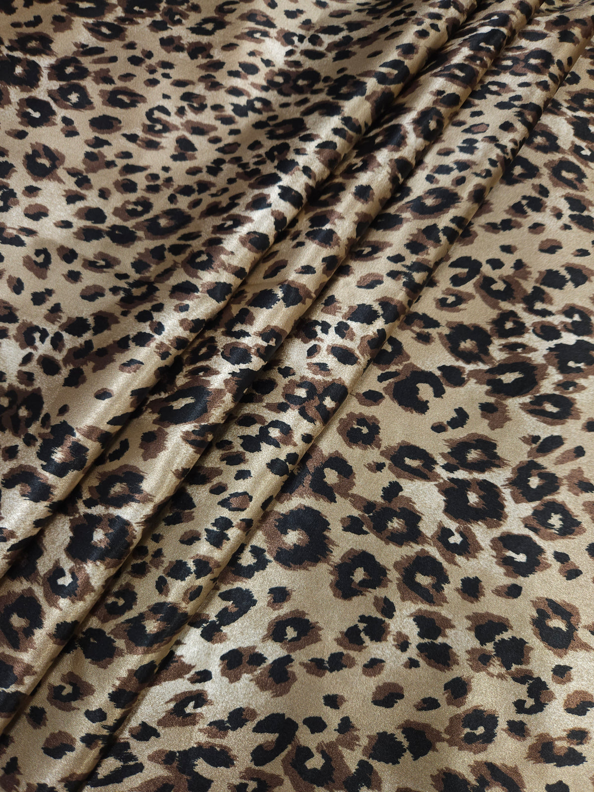 Leopard Print Armani Satin Fabric
