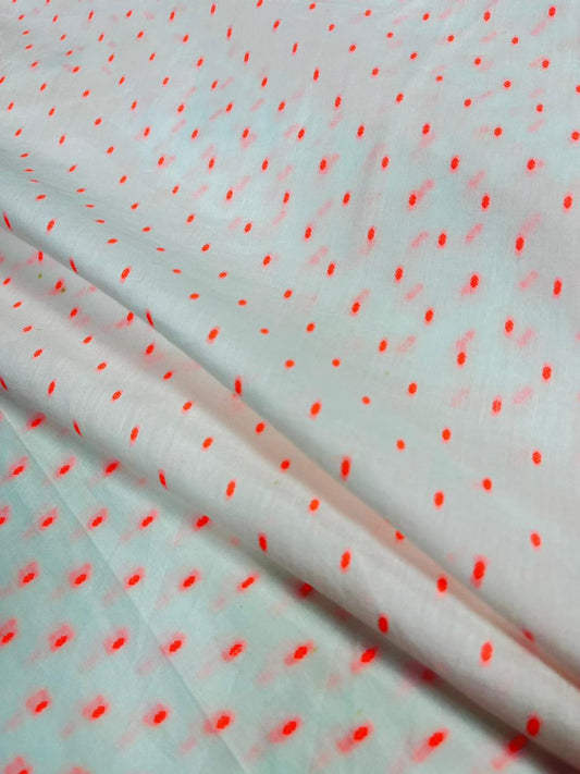 Neon Orange Polkadot Cambric Cotton