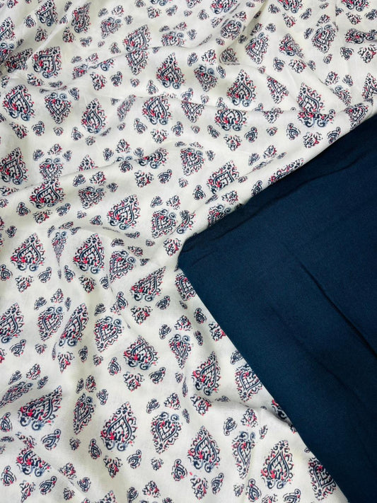 Ivory Paisley Buta Cotton Suit Set